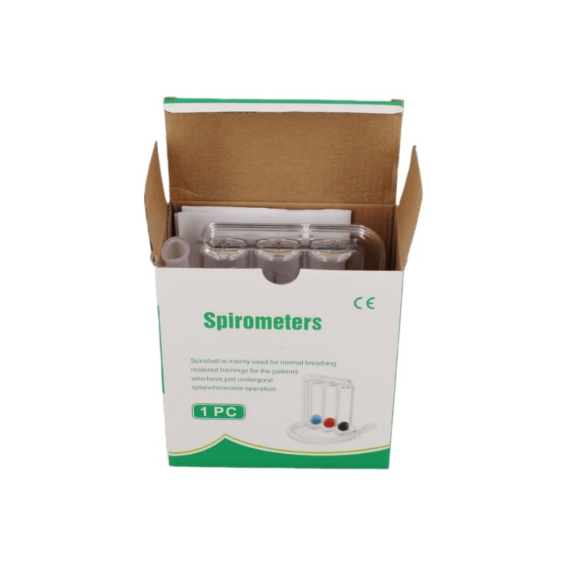 spirometers, a 3-ball adult lung capacity rehabilitation device, can be used for both blowing and suction Specification image