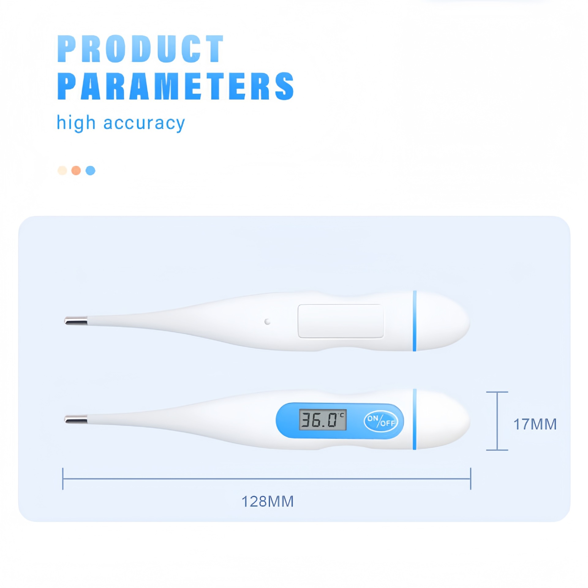 English packaging electronic thermometers, household hard-head thermometers for export Specification image
