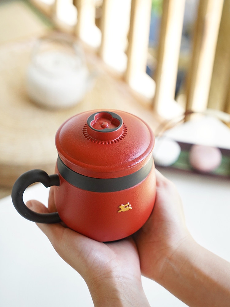 Lubao Ceramic Tea Brewing Cup, office tea and water drinking cup, new product cup for the Year of the Rabbit, gift box set, Fuzhao Wanjia Lid Cup