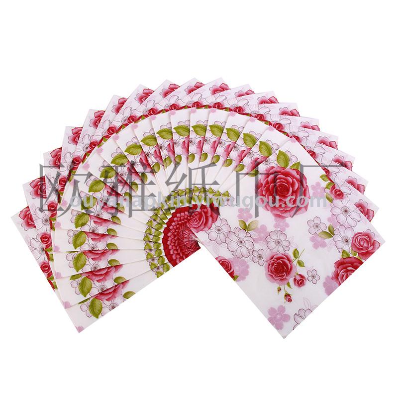 印花餐巾纸/彩色纸巾花手帕纸厂家直销批发印花餐巾纸