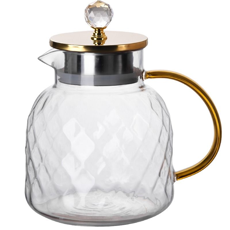 Amber cold water kettle, large-capacity juice cold water kettle, Lanling kettle, high-temperature resistant water ware set, glacier pattern craftsmanship Item Picture