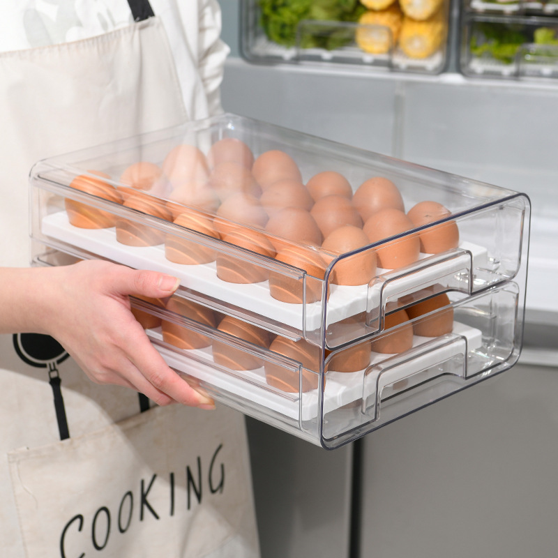Customized refrigerator storage boxes, drawer-type egg storage boxes, household kitchen fresh-keeping boxes, and vegetable and fruit storage boxes by the manufacturer