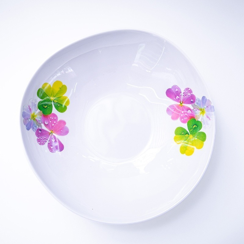 Round melamine plates, dining table, kitchen bowl plates, hotel restaurant buffet plates, home fruit plates, snack plates details Picture
