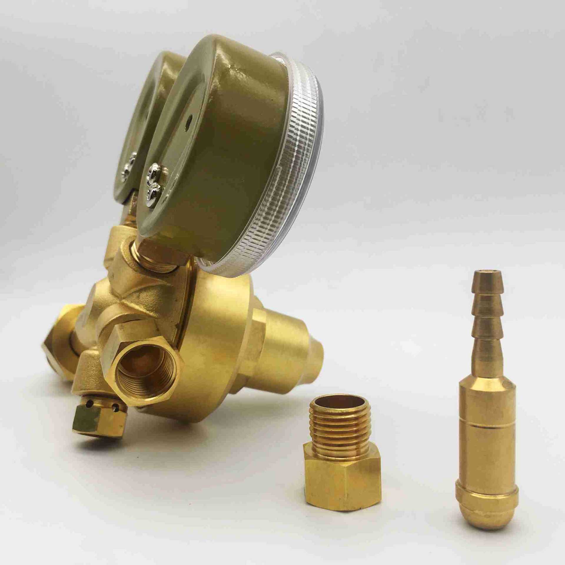 North American style all-copper external thread and external thread carbon dioxide barometer pressure reducer
