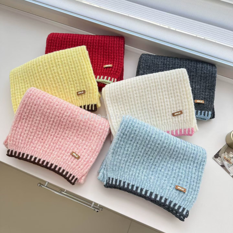 Korean version knitted long scarves cross-border export e-commerce live-streaming scarf wholesale supply chain Specification image