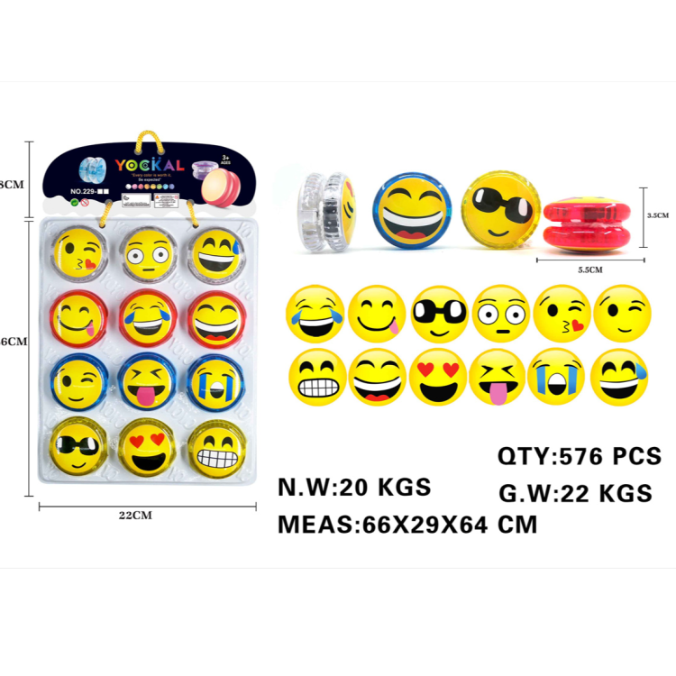 跨境外贸挂版可爱搞怪表情溜溜球玩具儿童yoyoball礼品