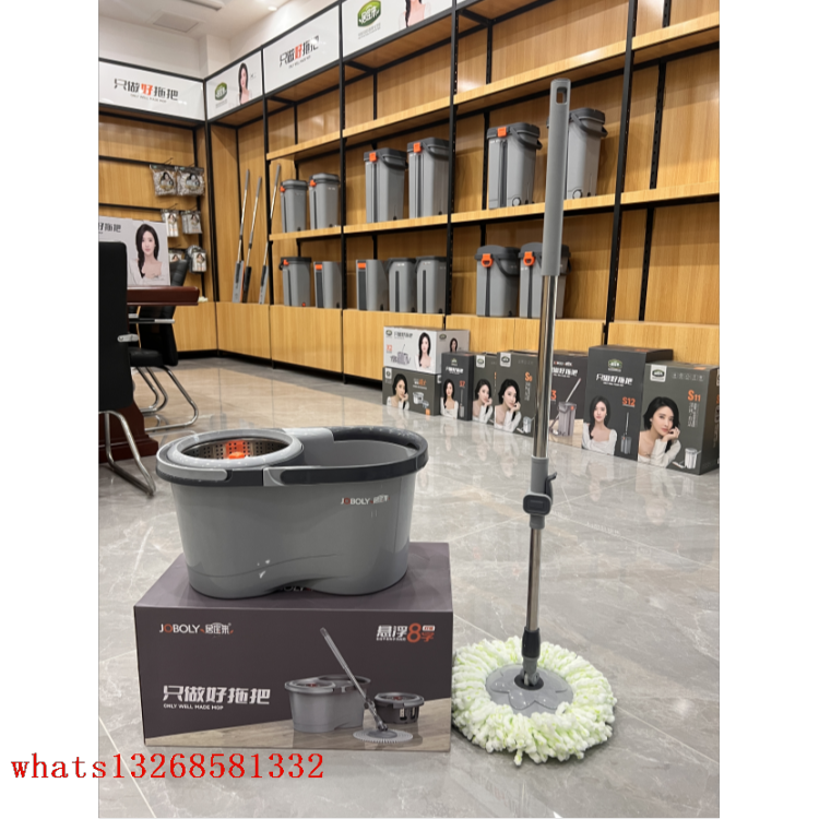 New type of dry and wet dual-purpose rotating mop, no need for hand washing, enlarged and thickened household rotating mop, lazy person absorbent mop bucket