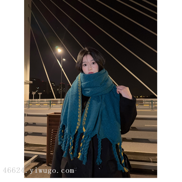 Wholesale of new cross-border scarves in stock, e-commerce live streaming, handcrafted knot series, frame weaving, handcrafted knot Specification image