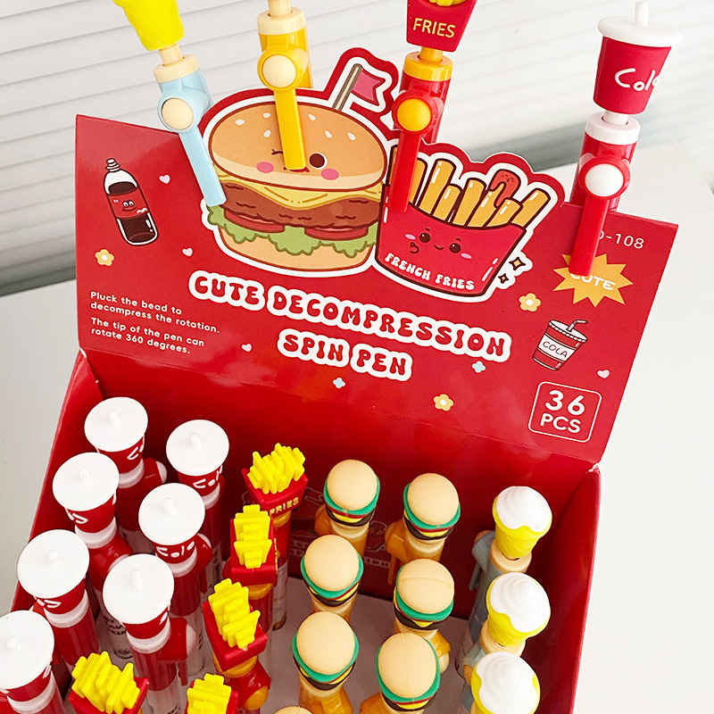 彩盒装转转笔中性笔可爱卡通学生减压创意礼品儿童礼物刷题笔批发