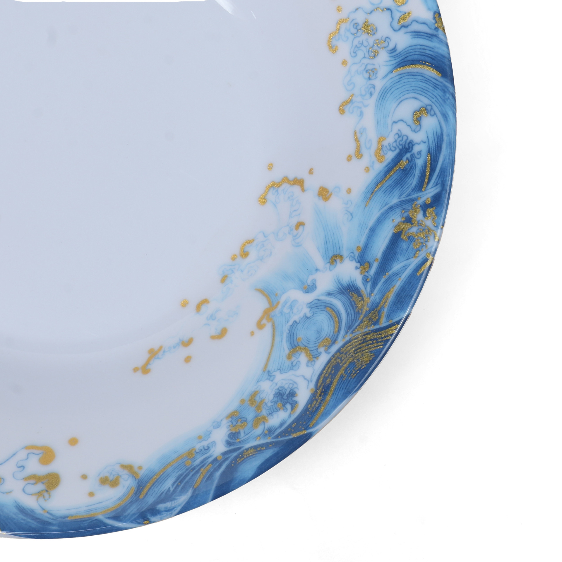 Melamine imitation porcelain tableware, shallow plate, flat plate, durable, new round Chinese hot pot, pastry, restaurant buffet plate Specification drawing