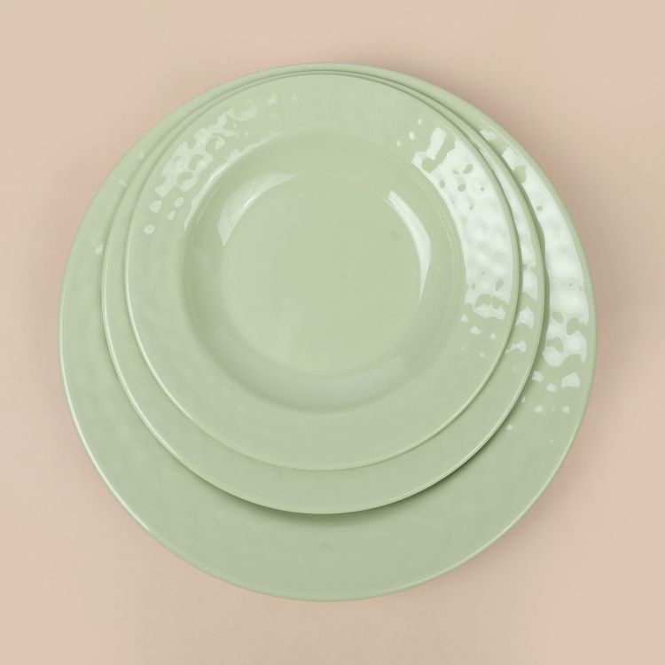 Export round melamine tableware, plastic imitation porcelain plates, melamine plates, buffet commercial bowls and plates full figure