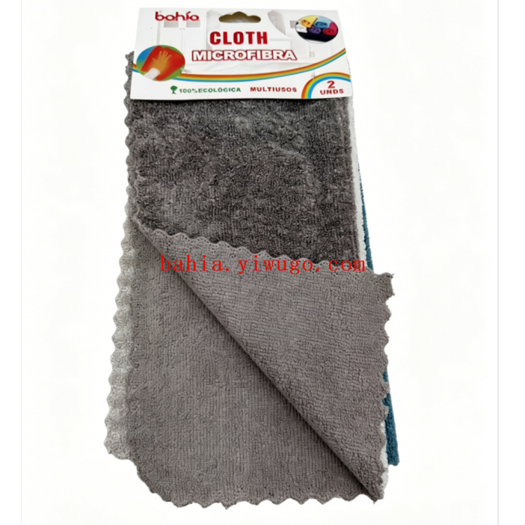 bahia Polka dot double-sided microfiber cleaning cloth, kitchen oil stain remover and absorbent cloth, Super strong oil stain removal