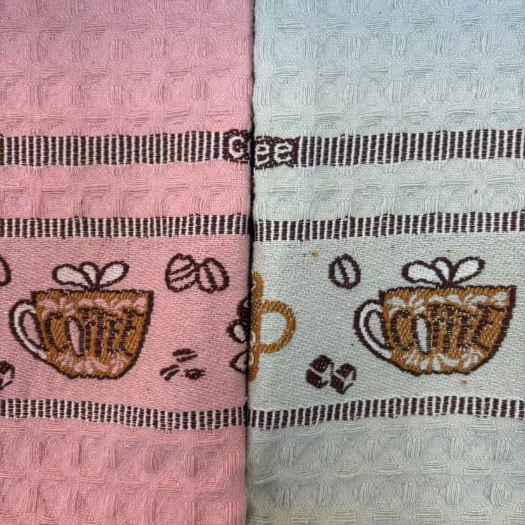 Coffee-embroidered edge-wrapped tea towels, tea MATS, tea tables, tea sets, cleaning cloths, waffle grids, tea room rags Specification image