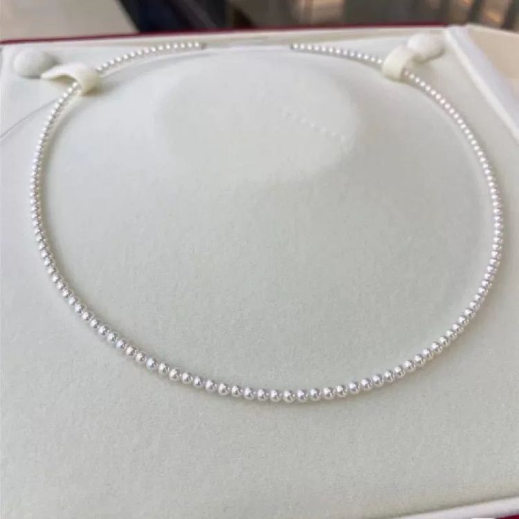Yunyi Shijia 3-4mm Xiaomi Pearl Necklace, Classic freshwater pearl S925 silver clasp and chain, Fine gift, Festival gift in stock Specification image