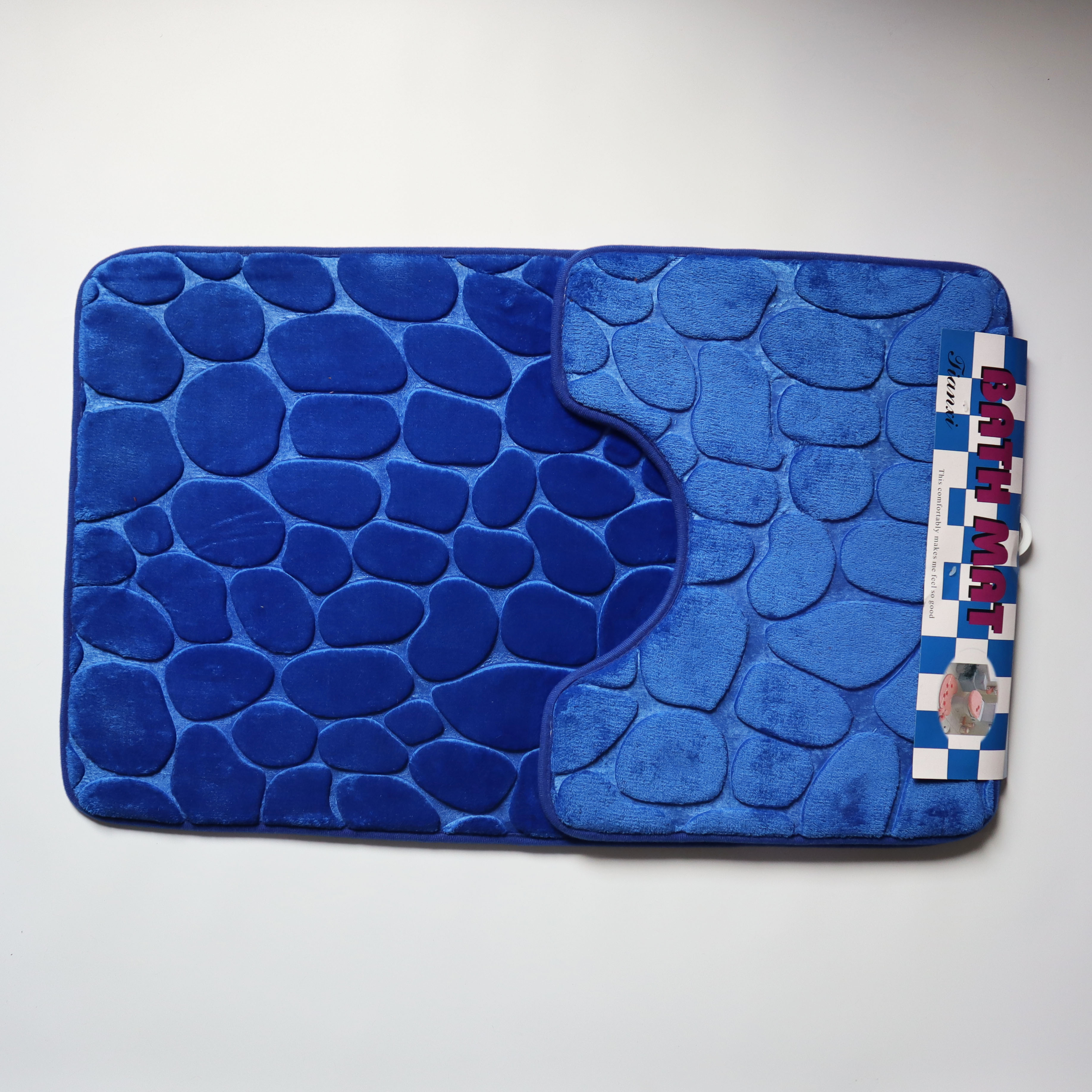 法兰绒压花浴室2件套地垫卫生间吸水防滑马桶3件套地毯产品图