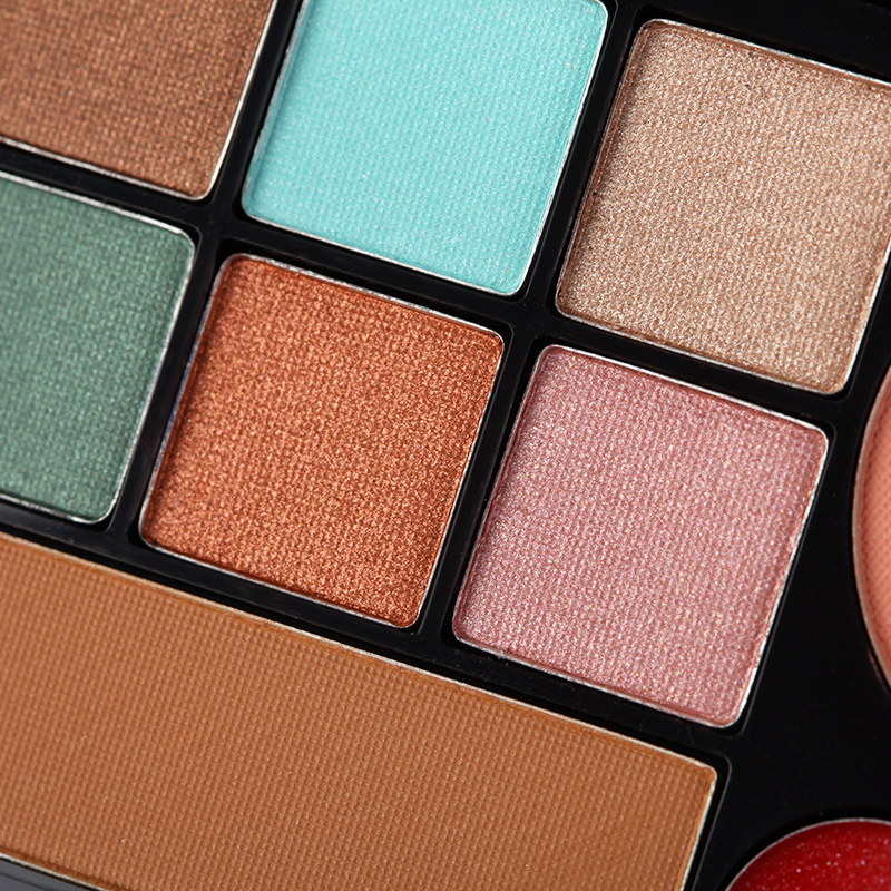Custom wholesale paleta de maquillaje de ojos brillo alto pigmento mate vegano 3 en 1 paleta de sombra de ojos