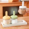 Adjustable spoon cover one-piece formed seasoning jar, glass household food-grade telescopic seasoning spoon and seasoning jar Item Picture