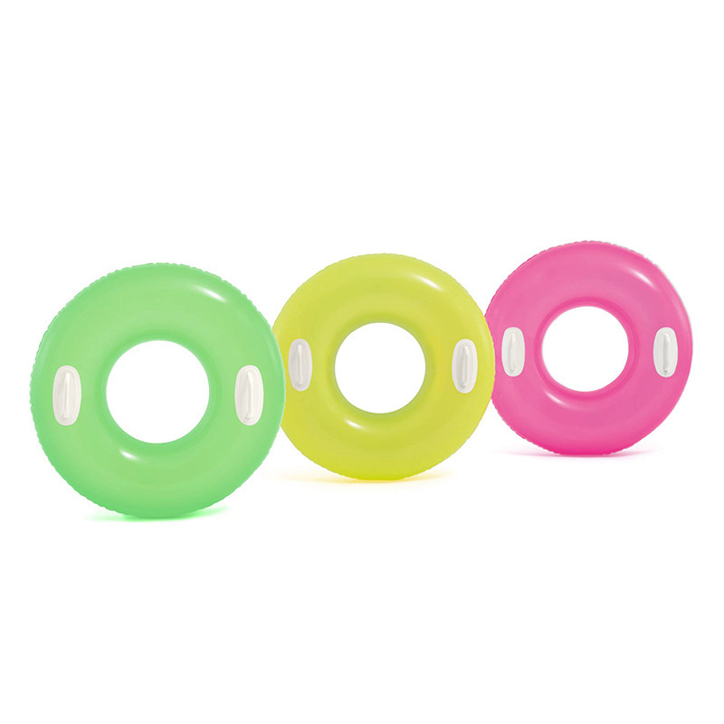 Wholesale of INTEX59258 children's three-color float ring with handle inflatable swimming ring water inflatable toys Application Scenario