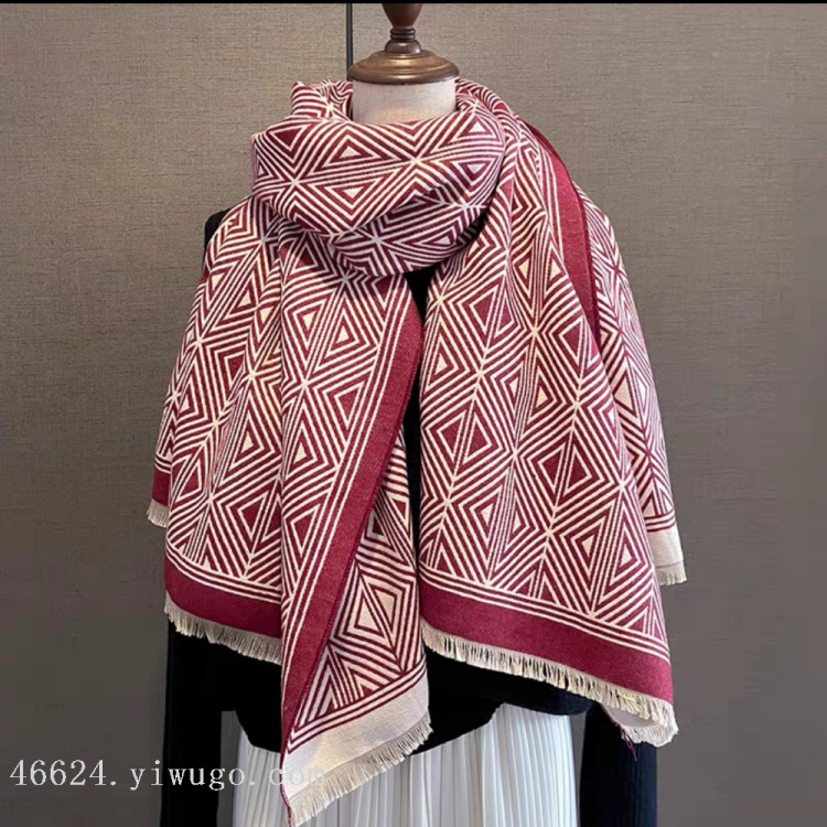 New cross-border scarf style cash on delivery 27 high-speed jacquard series cross pattern scarf e-commerce supply chain details Picture