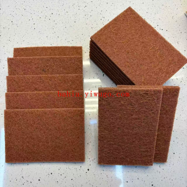 Polyester nylon coconut palm scouring pads, kitchen cleaning cloths, dishwashing cloths, stain and oil removal cloths, multi-purpose sponges Application Scenario