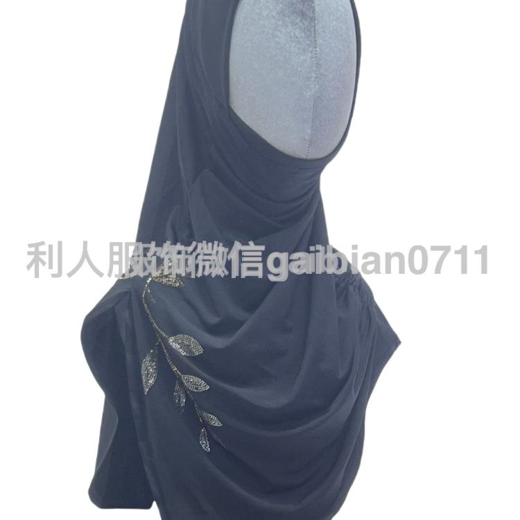 穆斯林头套烫钻针织套头马来西亚头套软帽檐阿拉伯