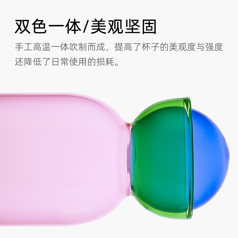 Creative colored high-temperature resistant glass cold water kettle, household water storage cold water kettle, juice tying kettle, water cup set Specification image