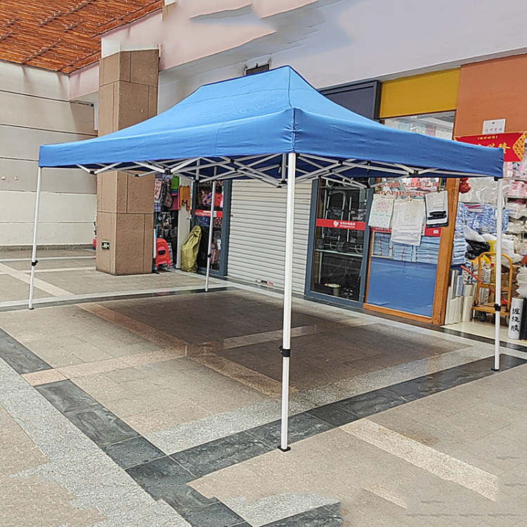 奶白自动架户外广告帐篷印字四角遮阳蓬伸缩篷展览防雨车棚摆摊
