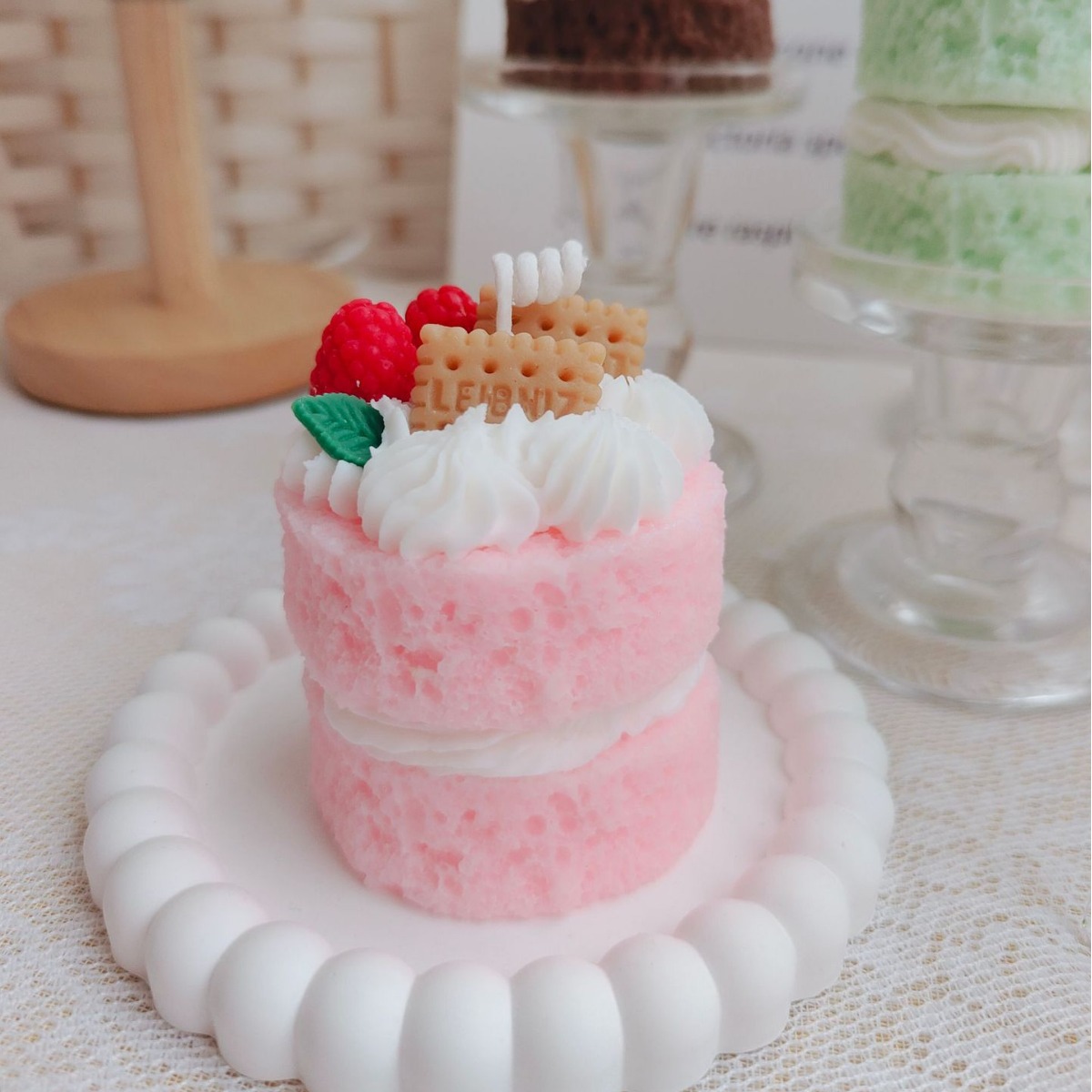 双层小蛋糕草莓蛋糕巧克力抹茶香薰蜡烛可爱伴手礼生日礼物圣诞