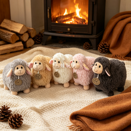 Cross-border Little Sheep, cute plush toy figurines, adorable little sheep throw pillows, children's dolls, birthday gifts, wholesale Item Picture