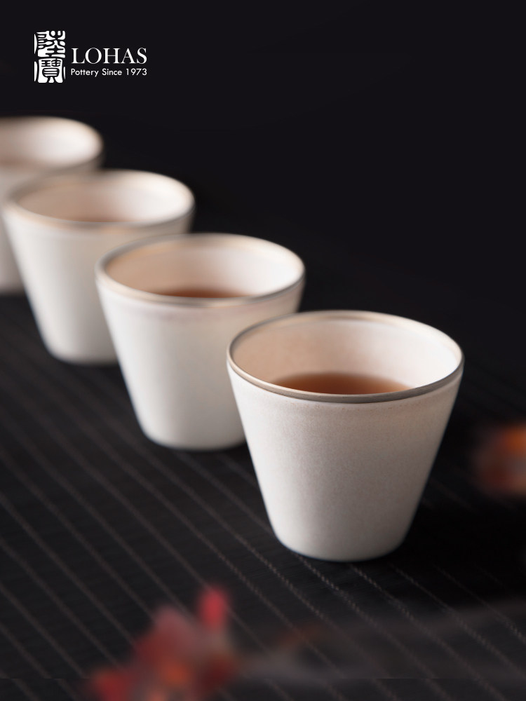Lubao Ceramics' Four Joy Cups, bone China kiln-transformed tea cups, single cups, tasting cups, personal cups, master cups, tea brewing cups, and small cups Application Scenario