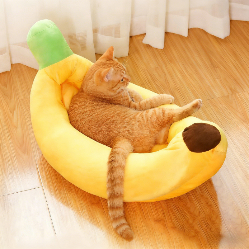 橙色猫咪香蕉造型猫窝宠物推车猫爬架