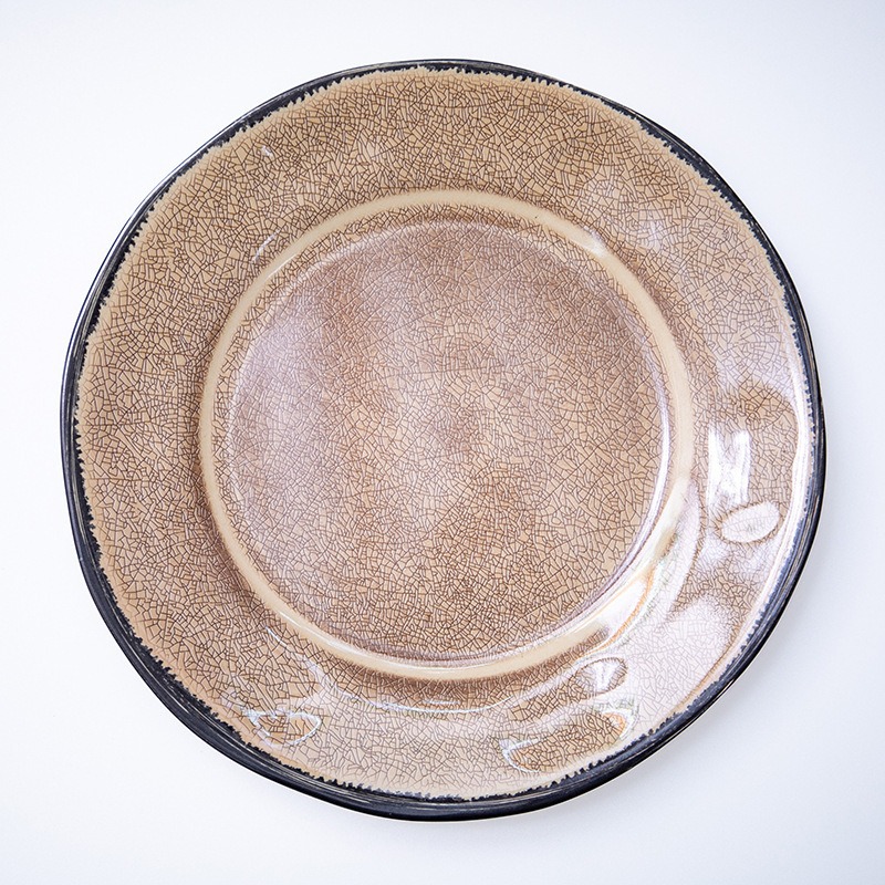 Melamine tableware, commercial hotel restaurants, Western-style steak flat plates, imitation porcelain shock-resistant sushi plates, barbecue presentation plates, customized Specification drawing
