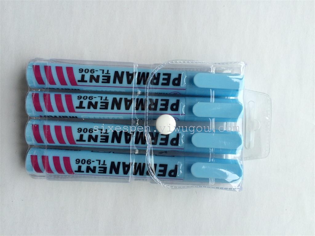 Four high-quality white marker pens TL-906 in PVC bags details Picture