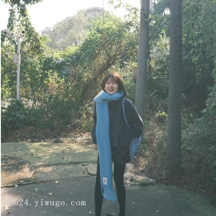 New in-stock cross-border export scarves wholesale, e-commerce live streaming supply chain supply, wool in single color