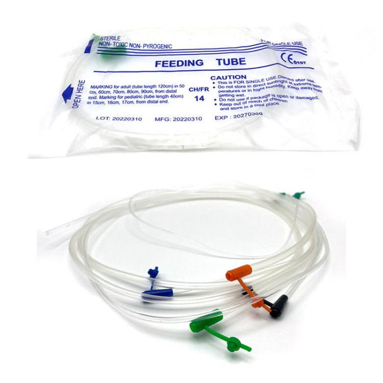 Gastric tube liquid food nasogastric feeding tube, nasogastric gastrointestinal tube, long-term nasal feeding tube, medical disposable gastric tube package Specification drawing