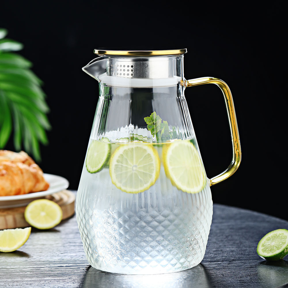 厂家批发现货高硼硅玻璃冷水壶轻奢风凉水壶家用半夏壶半夏杯套装详情图4