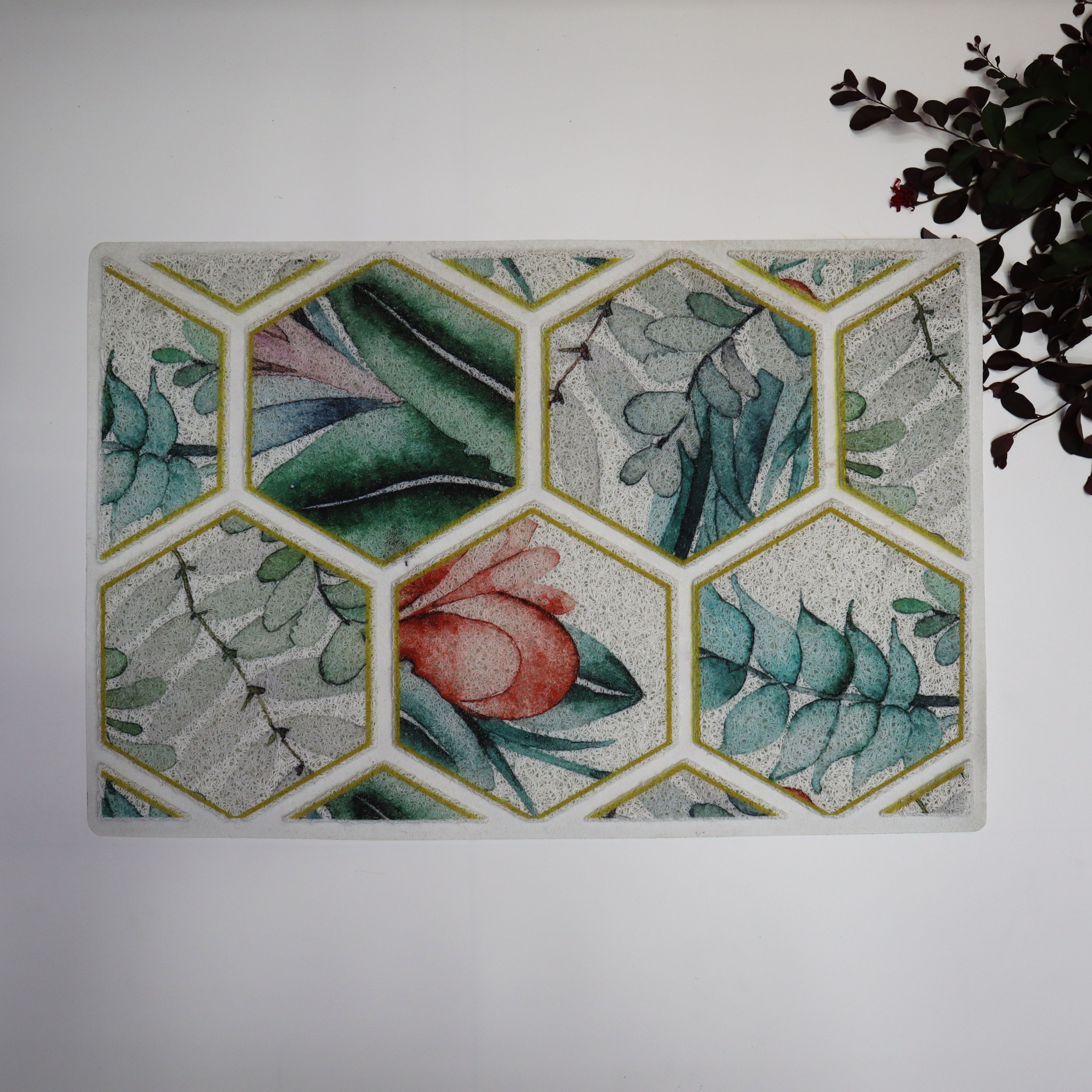 Country-style embossed edge printed pvc brushed high-definition printed Indian floor MATS for entering and leaving the house Application Scenario