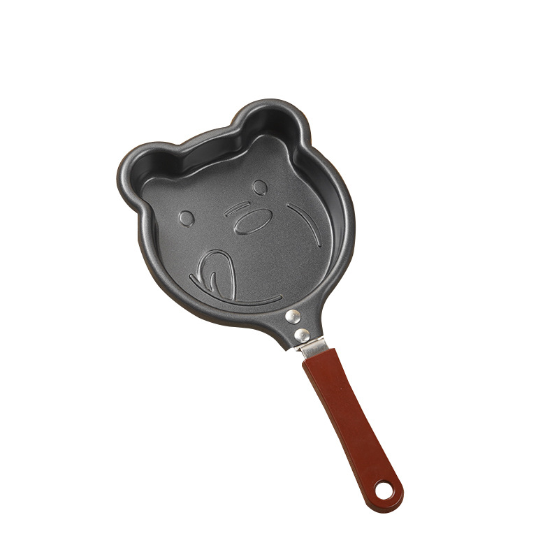 Cartoon frying pan, 14cm flat pan, egg pan, non-stick pan, home breakfast pan, animal mini heart-shaped frying pan Specification image