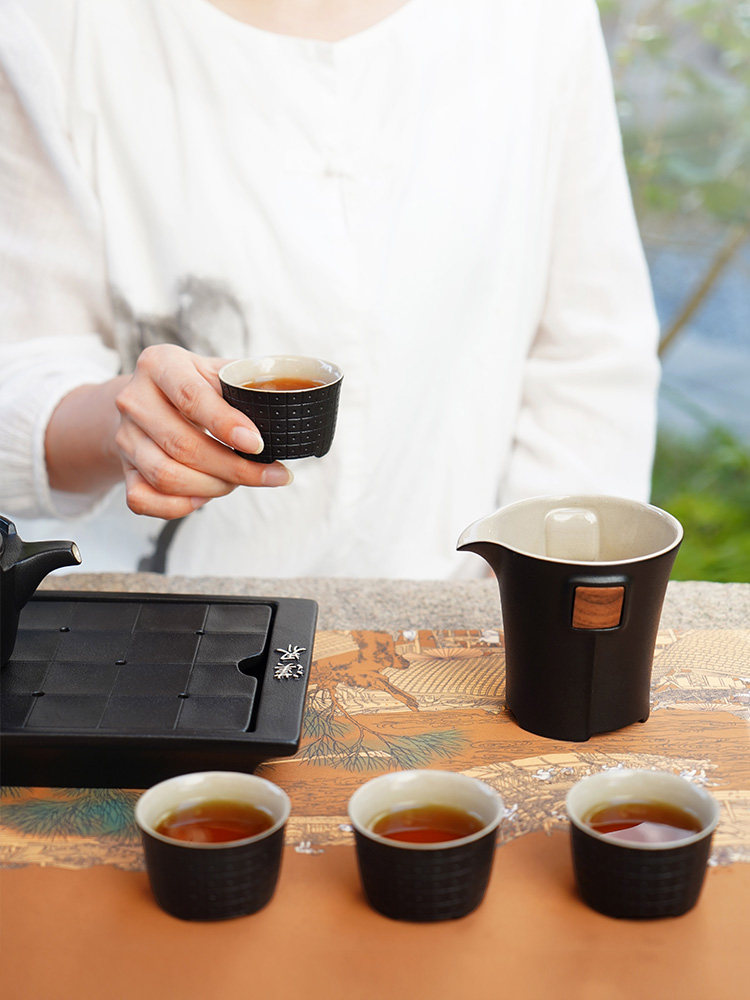 Taiwan Lu Bao Ceramic Men's Tea Set, Business office, home tea room, simple design, Flag Opening Victory Gift box details Picture