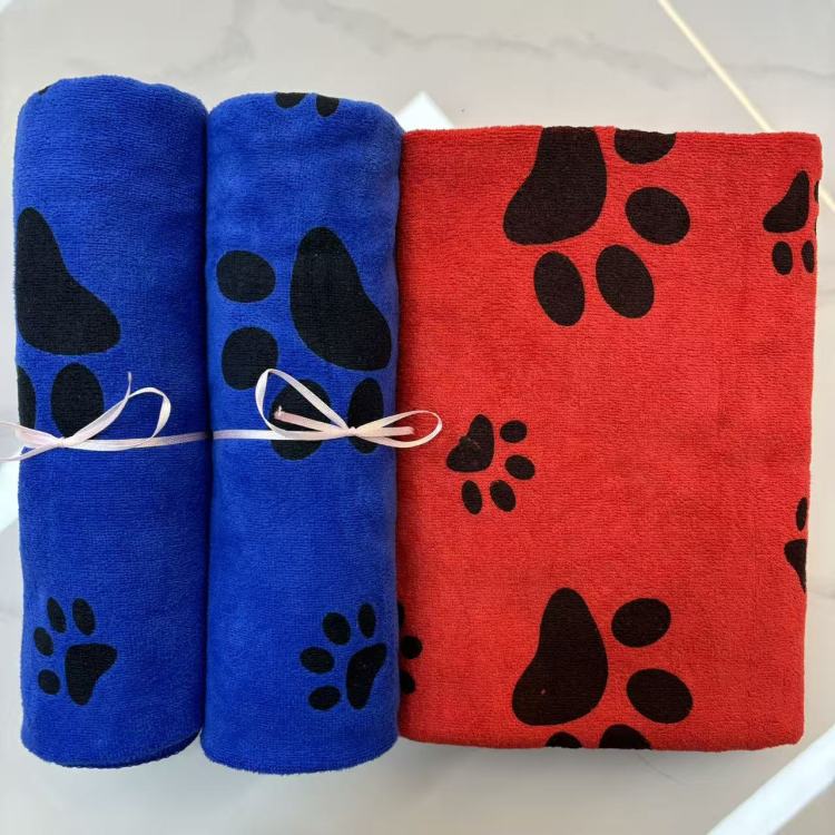 Pet absorbent bath towel 50*100cm soft quick-drying towel, cat and dog bathing and grooming towel details Picture