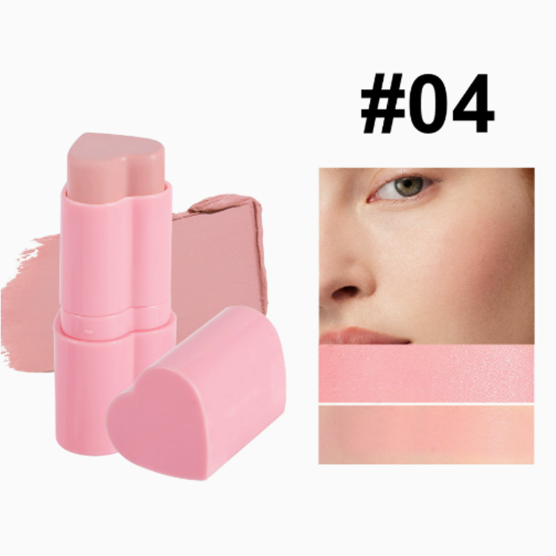 Blush stick, heart-shaped blush cream, Highlighter contour stick, facial brightening, color-changing and long-lasting pigment Application Scenario
