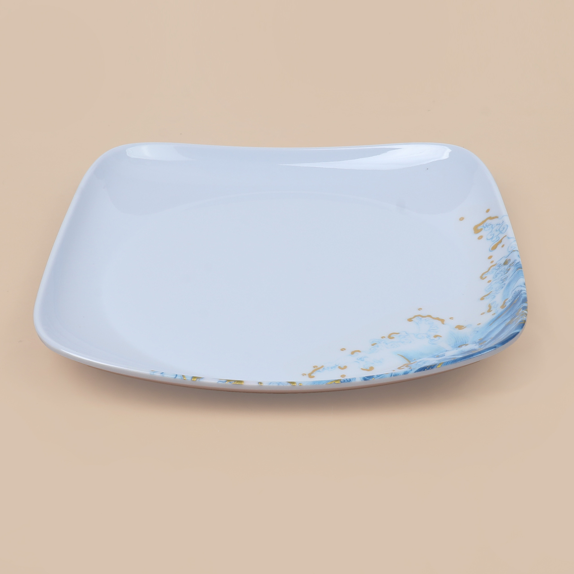 White plates, melamine tableware, square plates, flat plates, plastic plates, vegetable plates, dinner plates, Western plates, commercial round plates wholesale details Picture