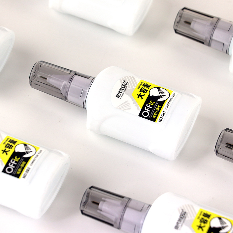 现代美083大容量笔刷两用办公修正液涂改液改正液修正液厂家直销