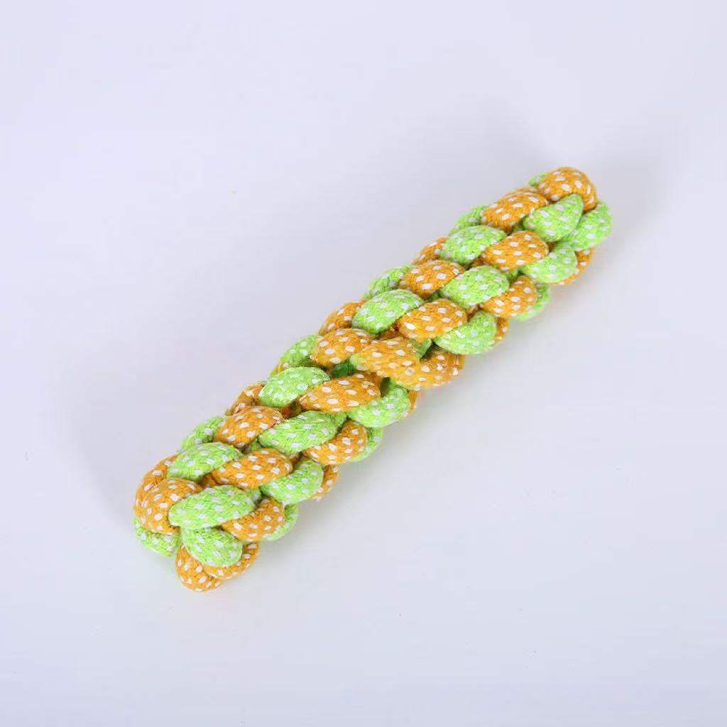 宠物狗狗玩具棉绳胡萝卜手工编织绳结狗玩具磨牙耐咬猫咪批发用品白底实物图