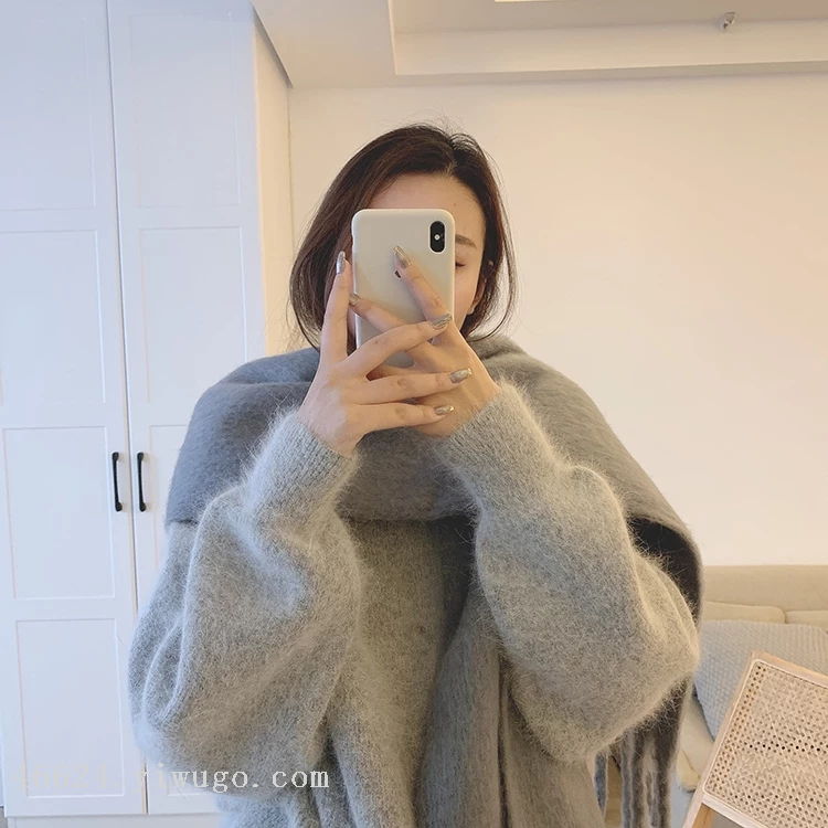 Cross-border scarf wholesale e-commerce live-streaming supply chain supply of macaron thick beard scarves Item Picture