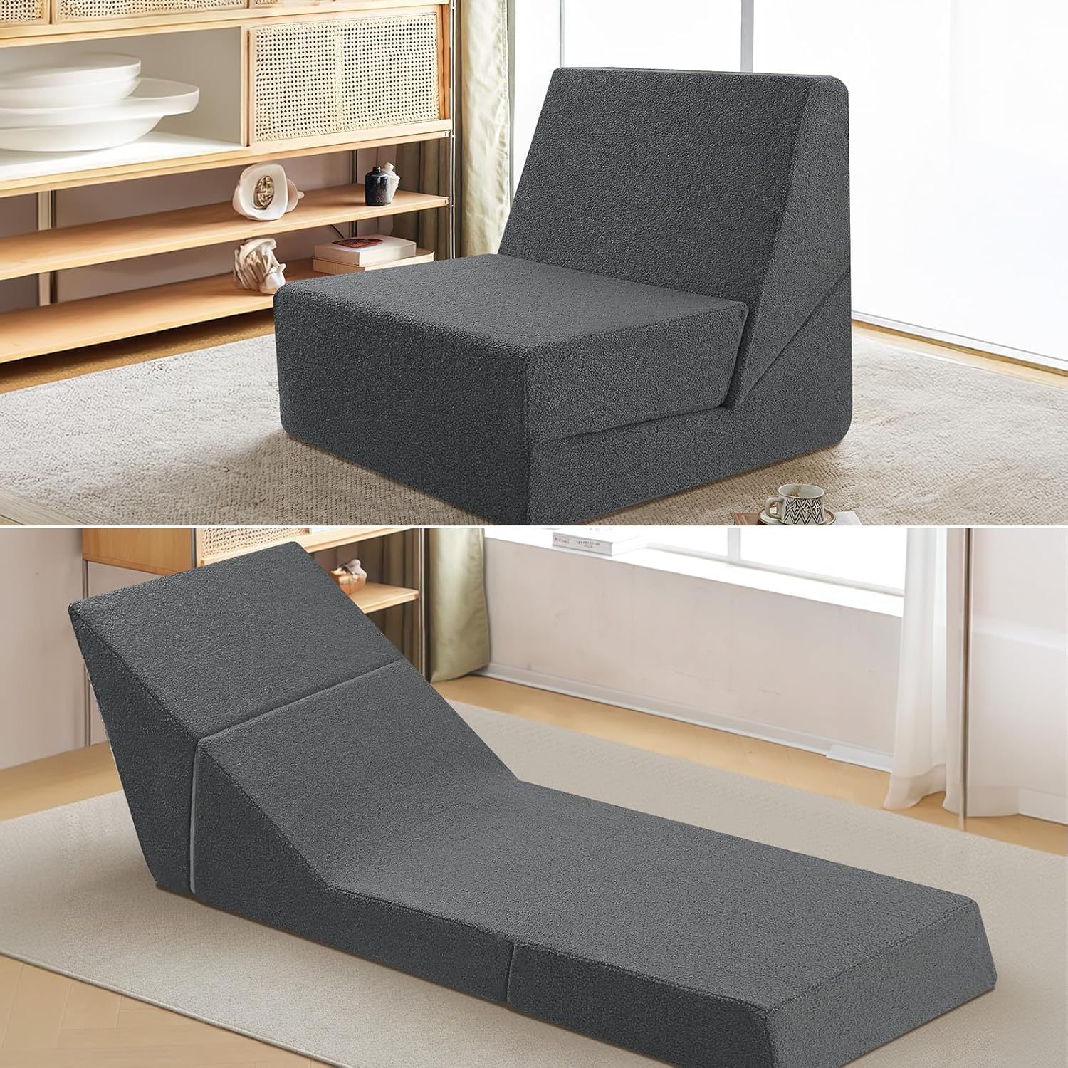 Cross-border custom sofa bed, high-density sponge lazy sofa for adults and children, multi-functional folding and combination sofa chair Item Picture