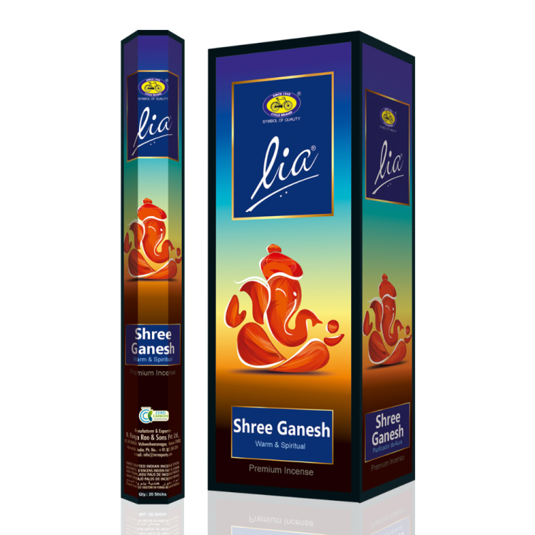 进口印度香塔香瑜伽线香天然草本植物Shree Ganesh Hexa.