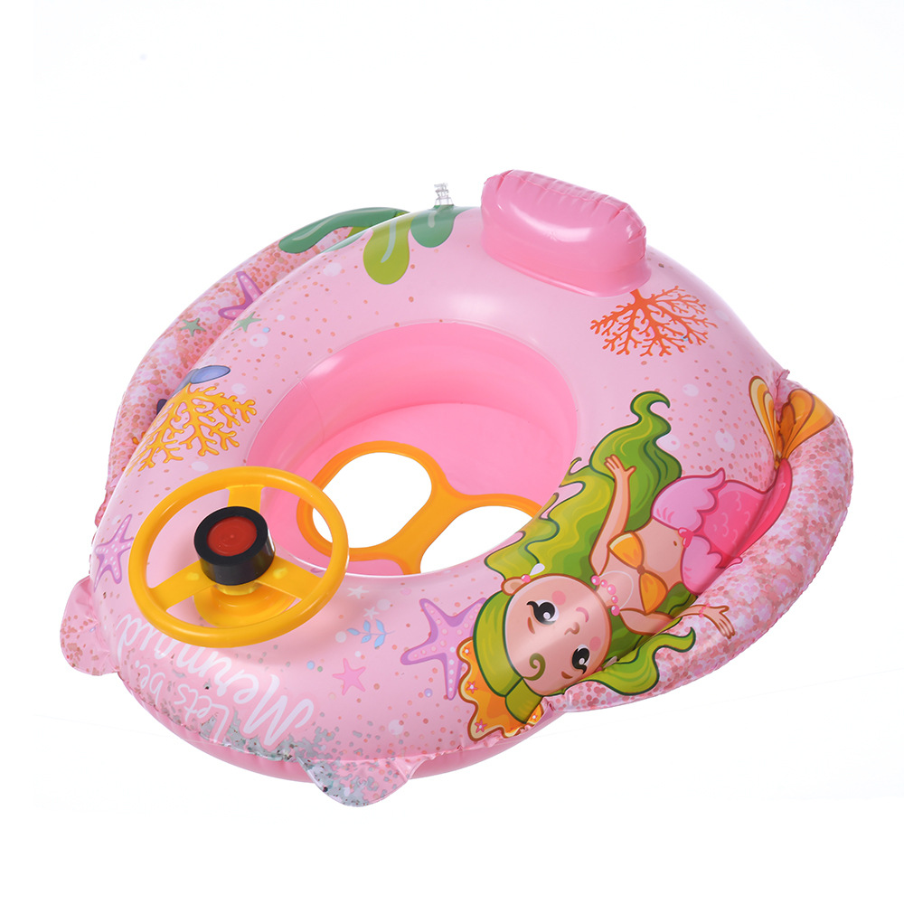Cross-border thickened car horn, boat steering wheel, swimming ring, infant and children's water play and swimming seat ring Application Scenario