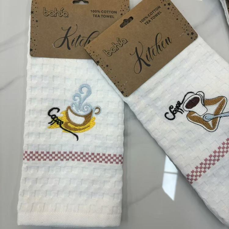 White Waffle patterned tea towels, tea tables, tea tables, cotton tea towels and tea MATS for cross-border trade details Picture