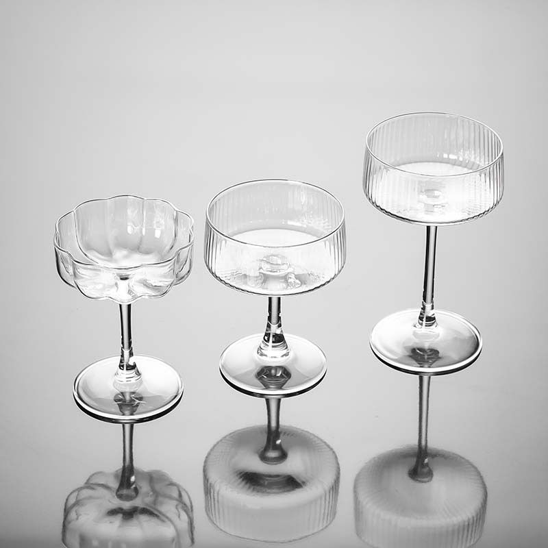 日式横切马天尼杯鸡尾酒杯特调马提尼杯女士果酒杯水晶玻璃高脚杯